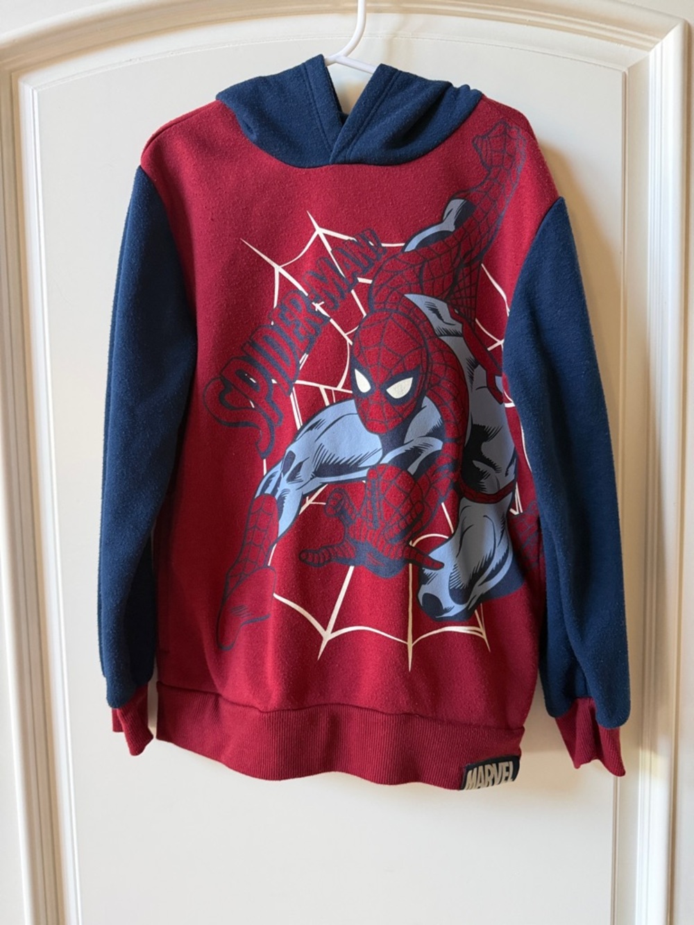 Marvel Spider-Man Red and Navy Pullover Hoodie 5-6